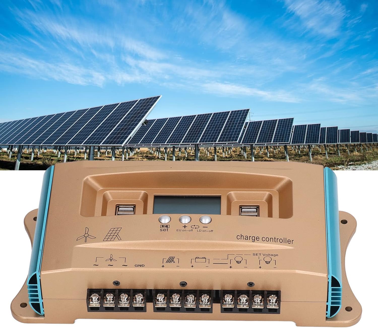 MPPT Solar Charge Regulator, 60A 780W, 12–60V - High Efficiency Overcharge Protection, Digital LCD Display, Ideal for RV Off - Grid Systems (100A)