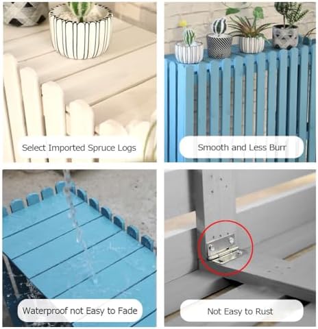 Outdoor Air Conditioner Cover For Outside Units Weatherproof Solid WoAir Conditioner Fence Screen For Outdoor Indoor Hide Privacy Orange blue Grey White (Color : Blue, Size : 105x4