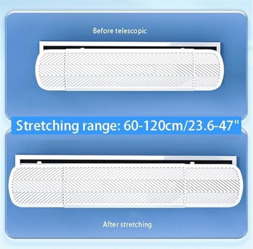 Air conditioning deflector Retractable length Top Outlet Central AC Air Flow Deflector, Adjustable Air Conditioner Deflector, Air Cooled Baffle Wind Direction Windshield