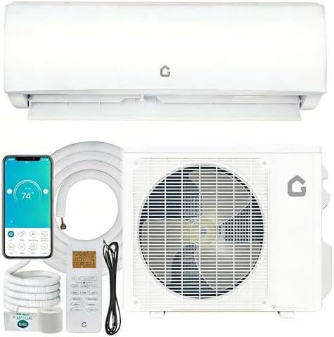 Garvee 11500 BTU Mini Split AC/Heating System, 230V WIFI Enabled Energy Efficient Mini Split Unit,Wall-Mounted Split Air Conditioner,Cools Up to 750 Sq.Ft, Heat Pump & Installation Kits