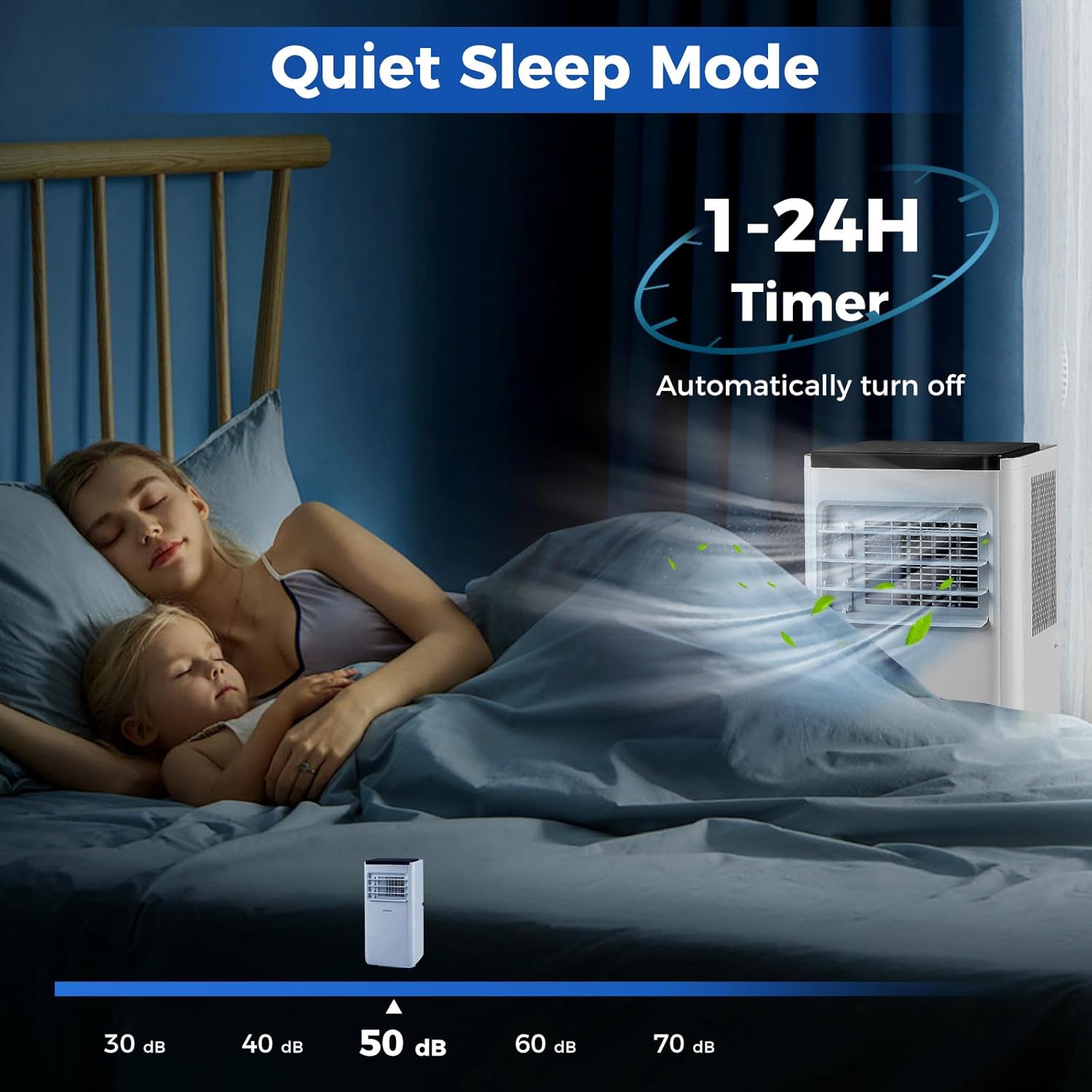 SIMOE Portable Air Conditioners 10000 BTU, 3-IN-1 Portable AC Unit with Dehumidifier & Fan Mode Cools Up to 350 Sq.Ft, Quiet Air Conditioner Portable with 24H Timer, Child Lock