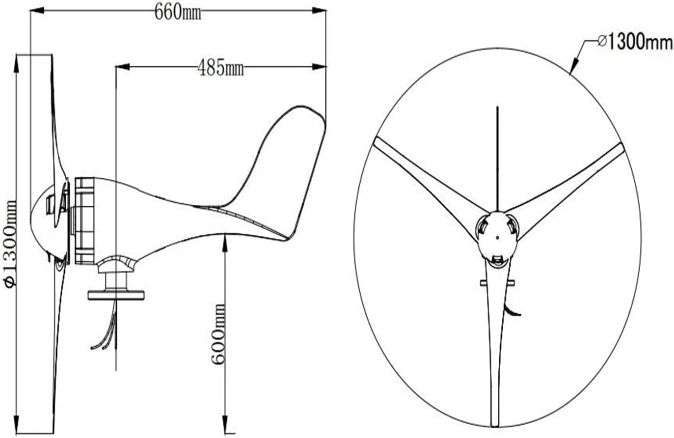 Wind Turbines, 12V Or 24V DC 3 Blades 400W Wind Turbine nerator(24V)