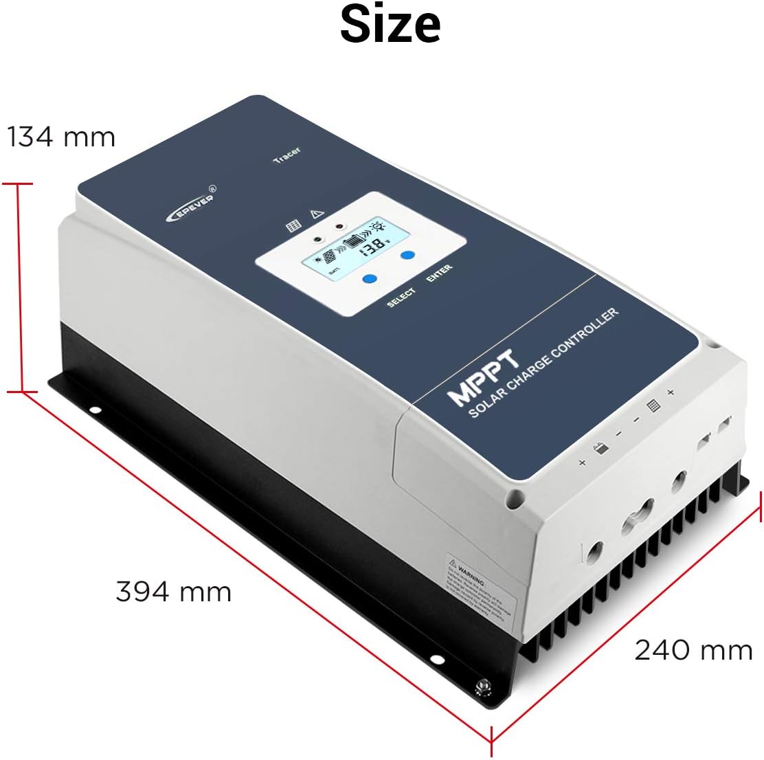 EPEVER 80A MPPT Solar Charge Controller 12V/24V/36V/48V DC Automatically Identifying System Voltage Max.PV 150V Solar Panel Regulator (Tracer 8415 an)