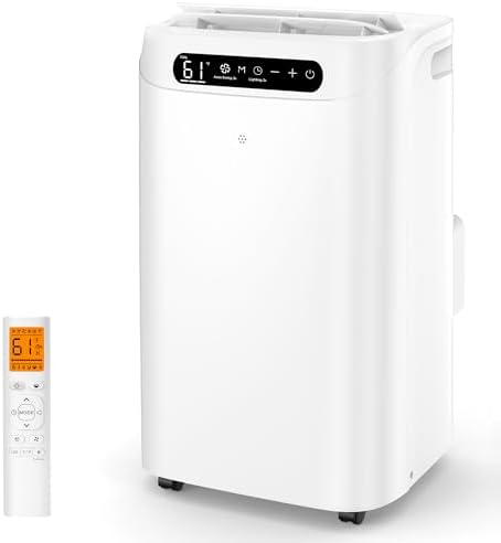 14000 BTU Portable Air Conditioners, Remote Control, 3 in 1 Free Stand Smart Cooling Portable AC Unit with Dehumidifier, Fan, Cools Room up to 700 sq.ft, 24H Timer, Windows Sealing Kit