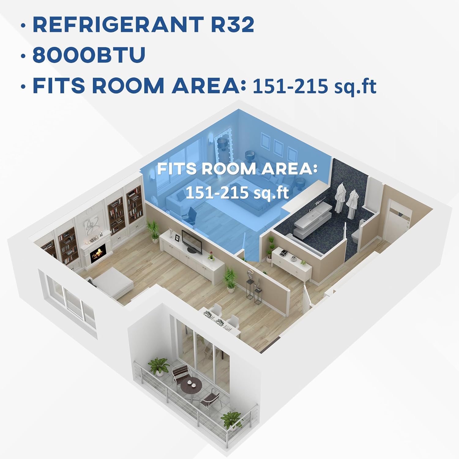 HOMCOM 8000 BTU Smart WiFi Enabled Portable Air Conditioner for Rooms Up to 215 Sq. Ft., 3-in-1 Moible AC Unit with Dehumidifier, Fan, Sleep, App & Remote, 24H Timer, Window Installation Kit, Black