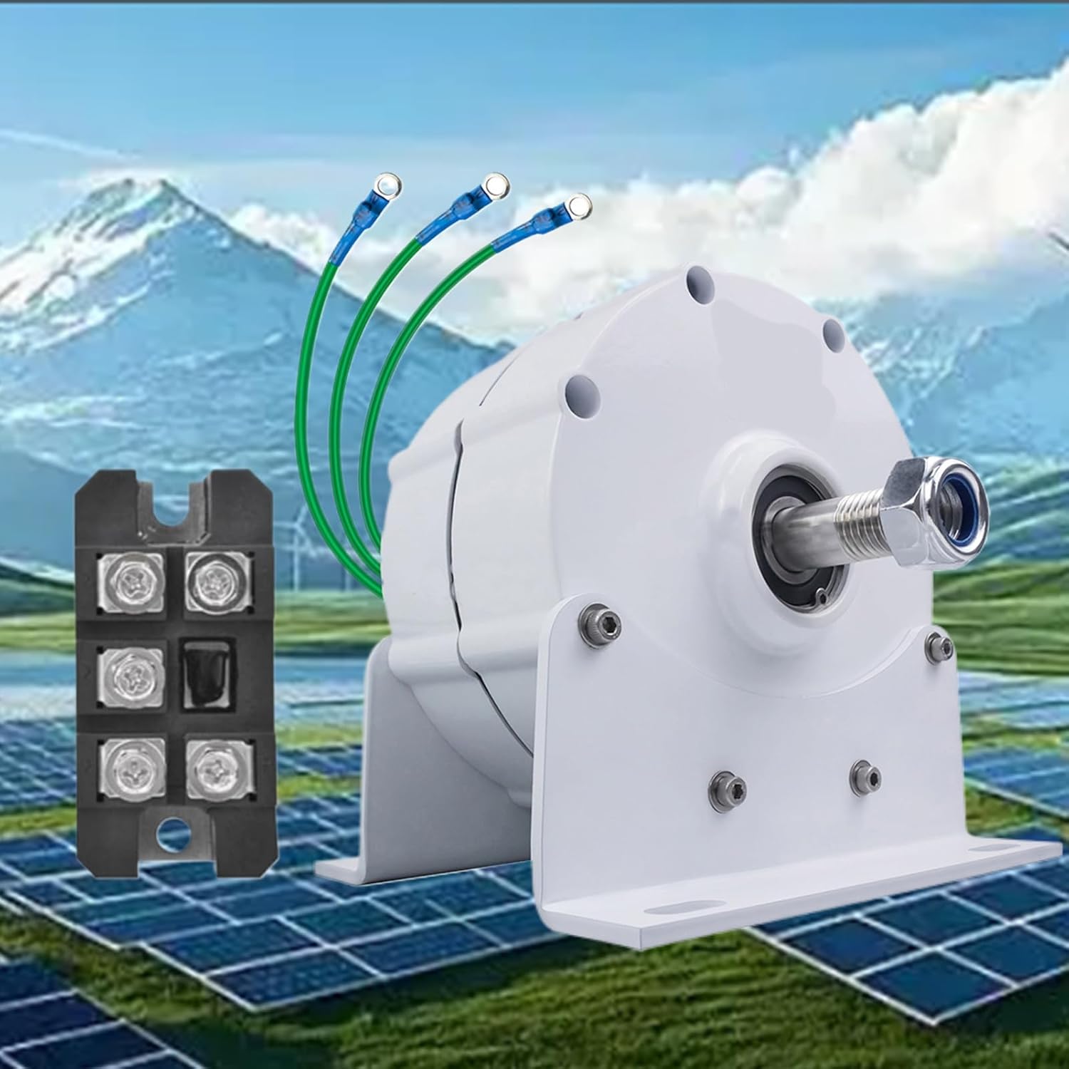 3000W 3 Phase AC Wind Turbine Generator with Base Gearless AC Alternator 12V 24V 48V 220V for DIY Wind Turbine Brushless Generator Alternator,48v