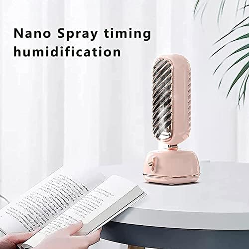 Portable Air Conditioner Fan,3 Speed Personal Evaporative Air Cooler - USB Quiet Air Humidifier, for Desk, Office, Bedroom (Color : Pink)