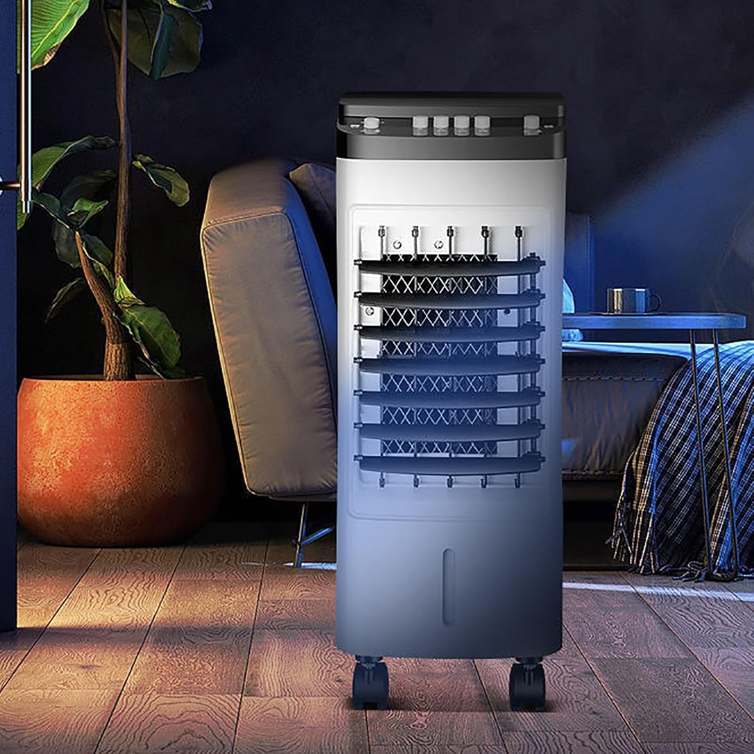 Air Conditioner Fan, Air Circulator Cooler Fans, Mobile Water Cooling Fan with Wheels, Wide-Angle Oscillation, for Family, Office or Dormitory