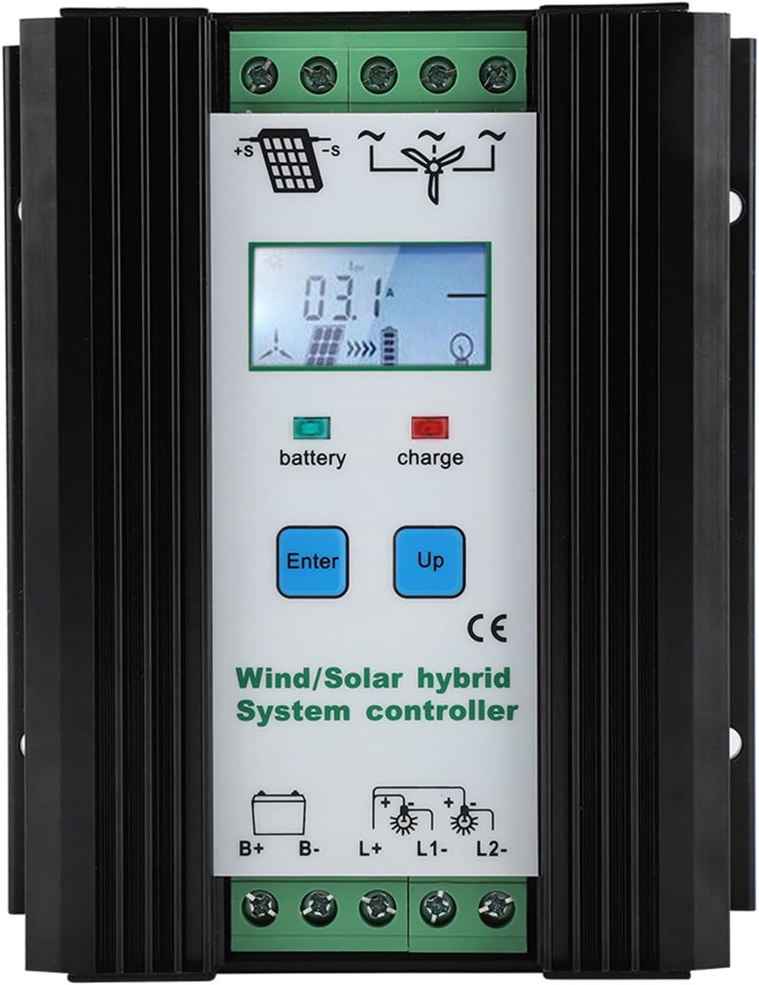 Wind and Solar Energy Hybrid Controller, Digital Intelligent Control, Boost Charging Regulator, LCD Display, 400W Photovoltaic Power, 800W Wind Power - Stable Performance,