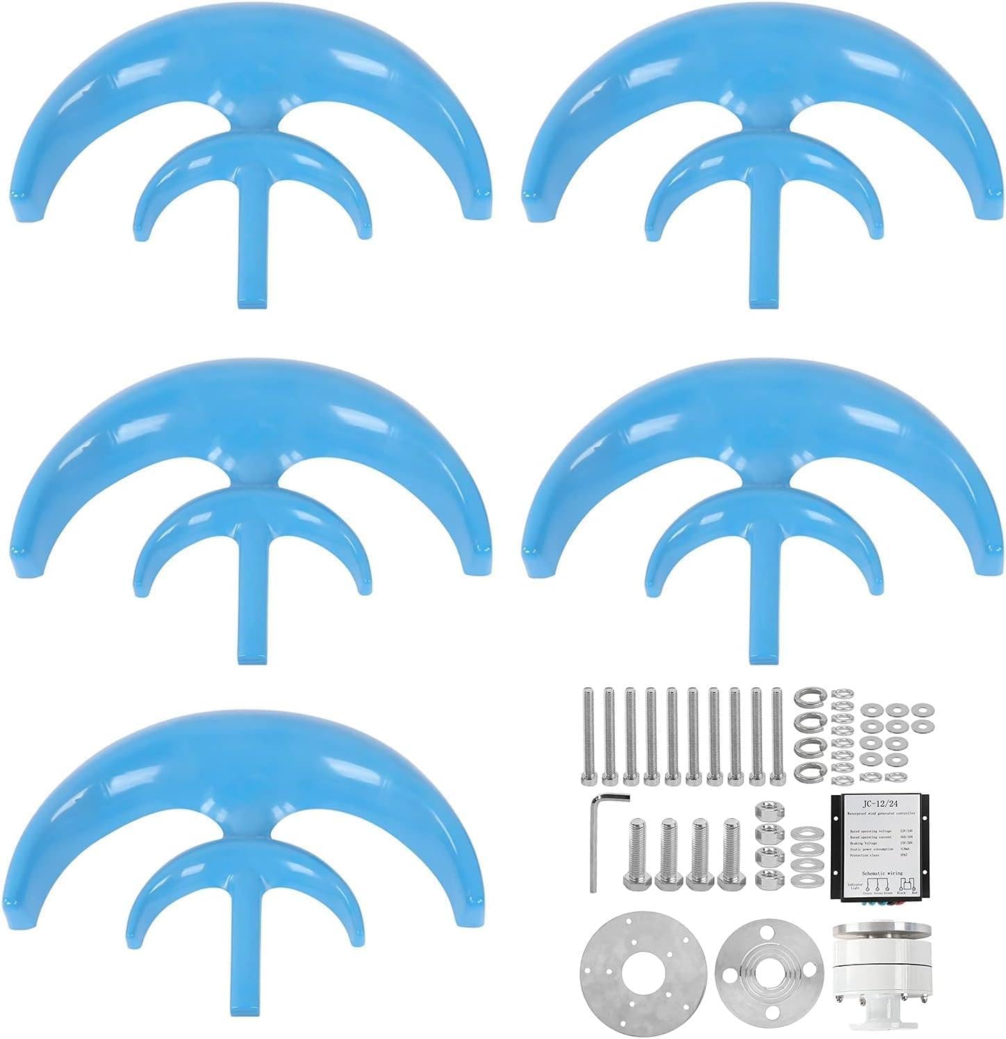 High-Efficiency 12V Vertical Axis Wind Turbine Generator - Three-Phase Permanent Magnet Motor for Home, Garden, Boat, Marine & Industrial Applications - Eco-Friendly Renewable Energy Solution