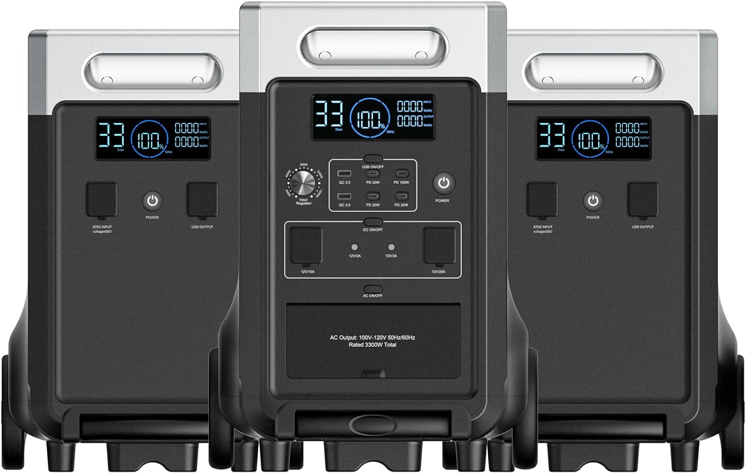 AFERIY 11520Wh Portable Power Station,P310 with 2 Extra Battery,120V 3600W Expandable Capacity LiFePO4 Battery Backup,Solar Generator for Home Use,Outdoor Camping,Power Outage,Camping,RV,Emergencies