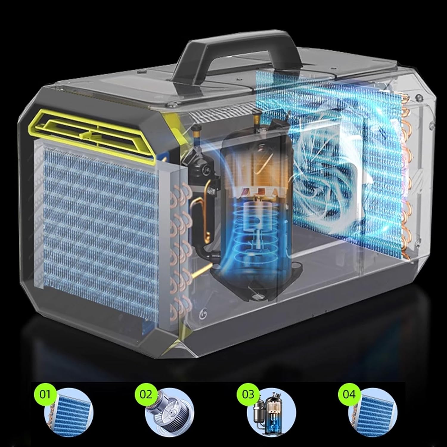 Stand Alone Air Conditioner with Remote Control and Touch Panel Small Portable Ac 3 Wind Speeds 6H Timer for Large Rooms, Living Areas & Bedroom 220v