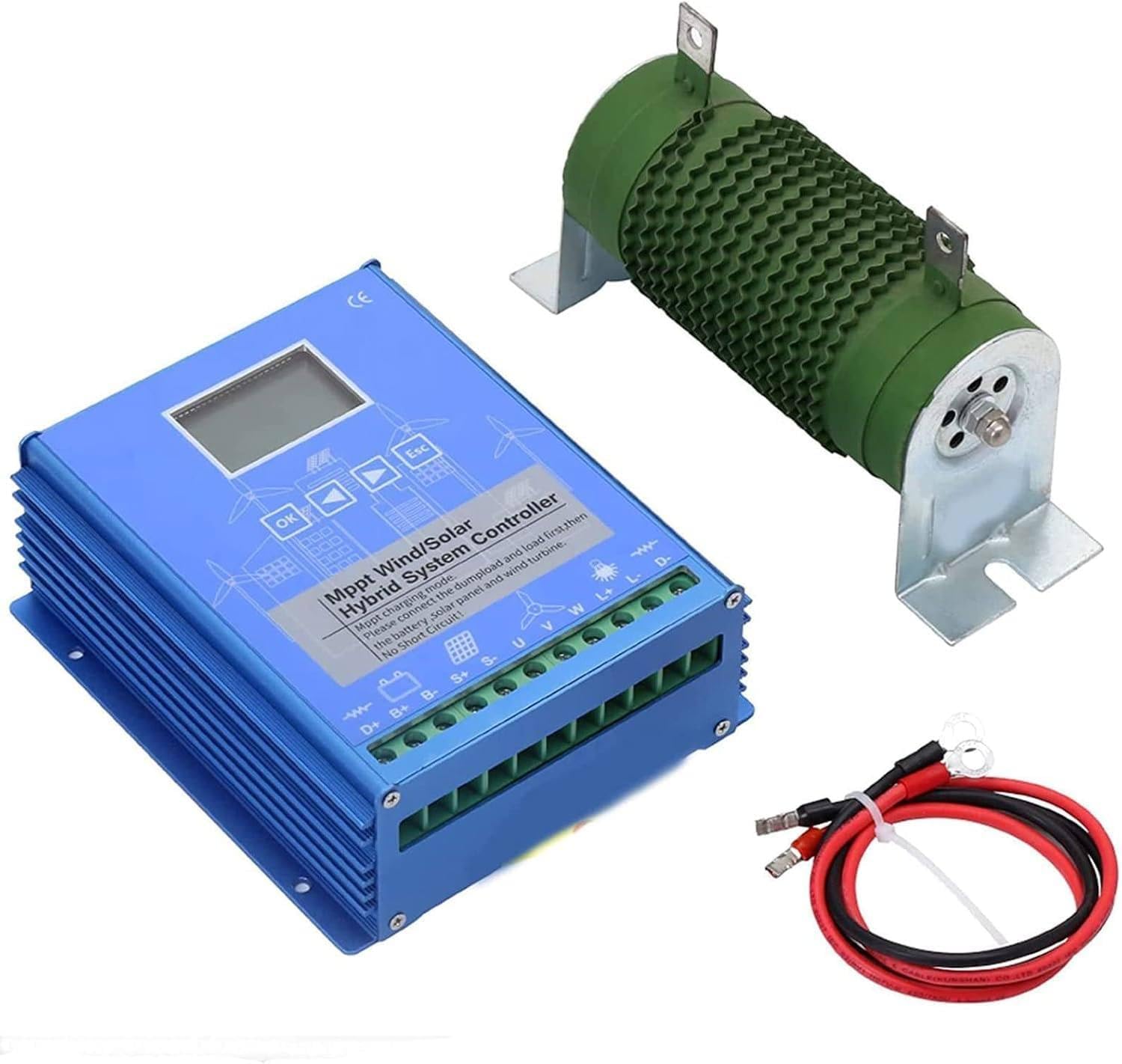 12V/24V/48V 400W/600W/800W Wind Solar Hybrid System MPPT Charge Controller with Dump Load Wind Turbine Generator 400W/600W Solar Panel Auto Regulator, (24v/48v C)