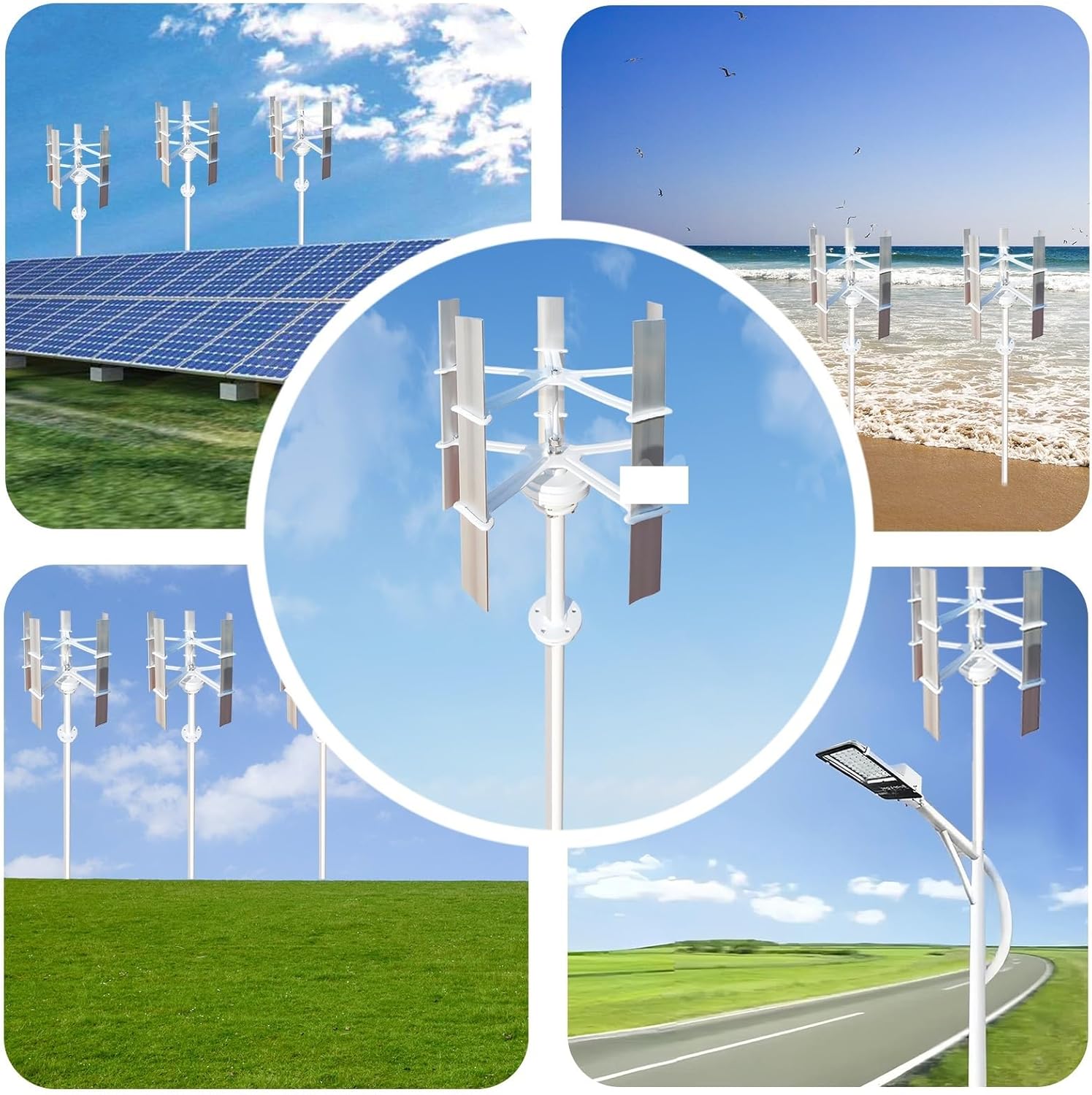 30W 12V 5 Blades Mini Vertical Axis Wind Turbine 500r/m Small Windmill Wind Turbine Generator Industrial Energy(12V_30W)