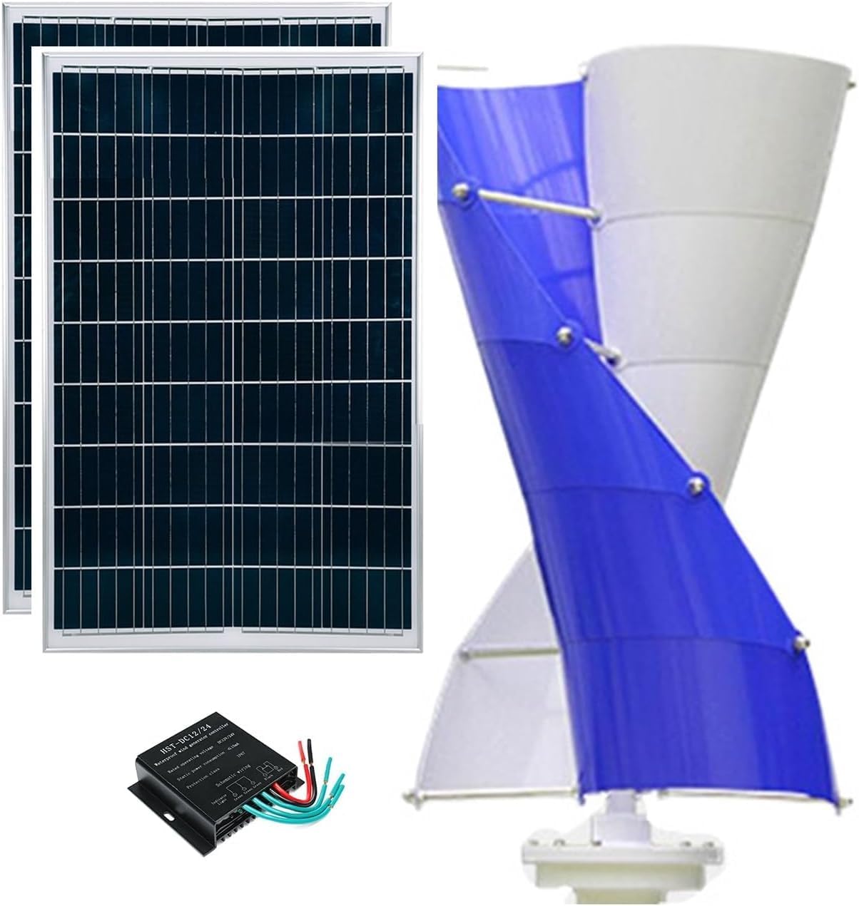 CHRISK 8000W Vertical Axis Wind Turbine Kit Household Wind and Photovoltaic Power Generation Complementary System with Controller
