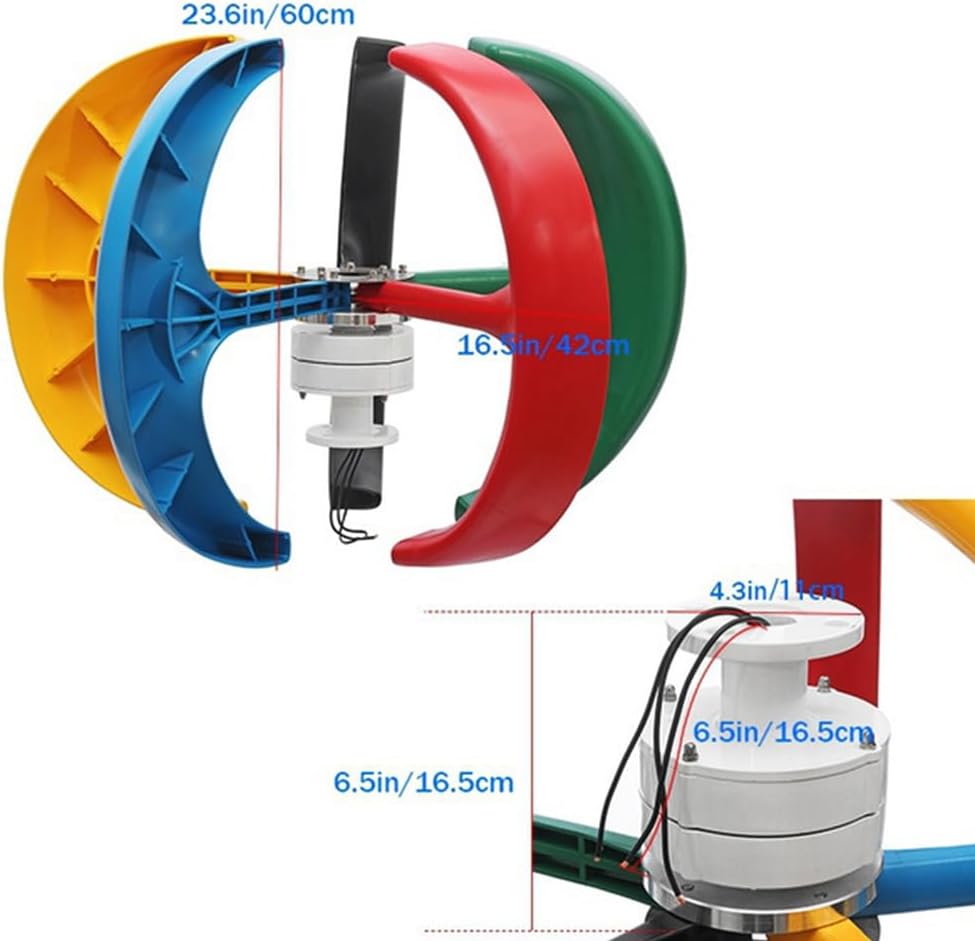 12V/24V/48V 1000W-3000W Vertical Axis Wind Turbine,No Noise Vertical Permanent Magnet Wind Turbine Generator(with Controller)