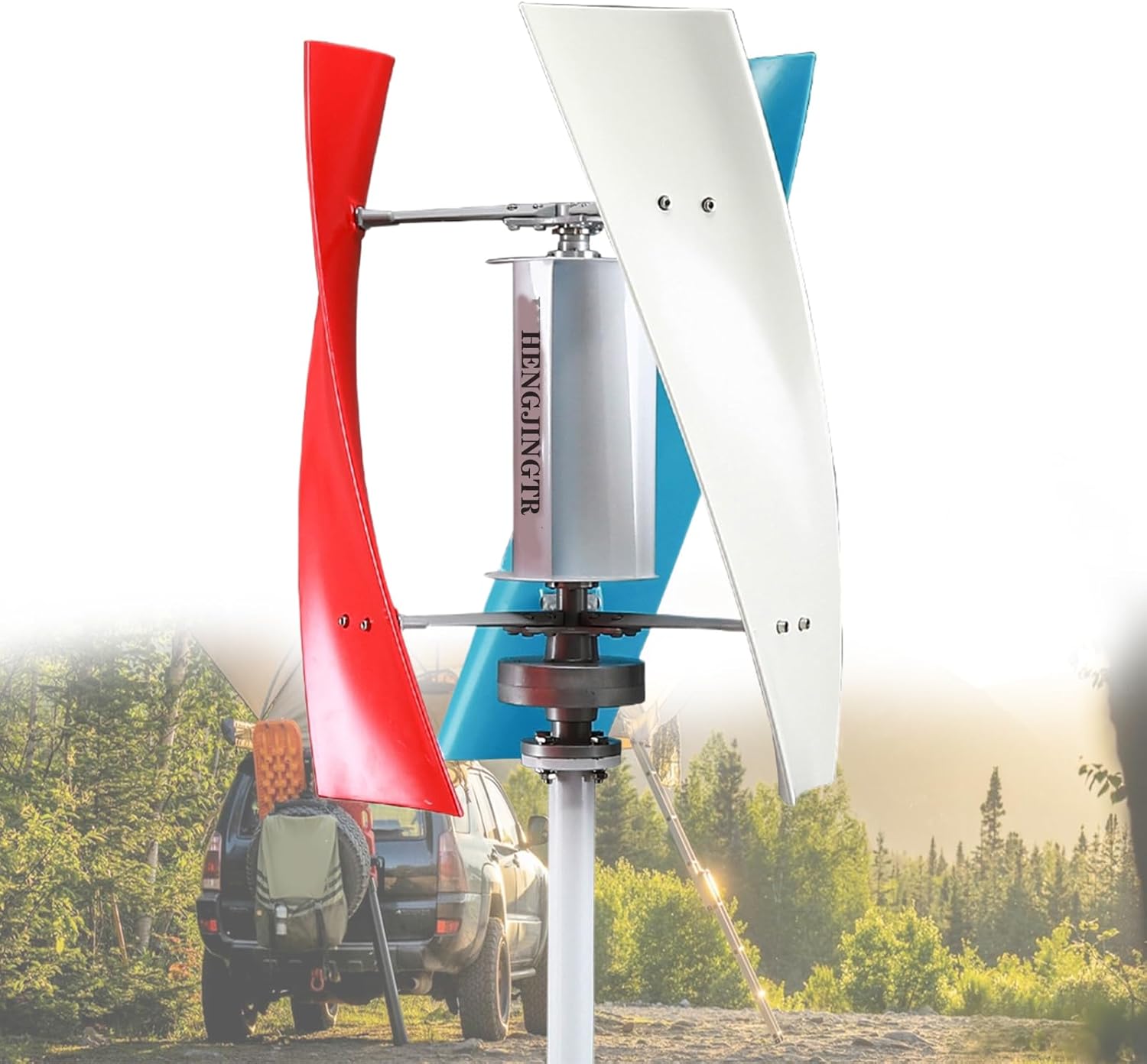 3000W Small Vertical Axis Wind Turbine, 48V 24V 12V Wind Generator Home Windmill Free Energy with MPPT Charging Controller