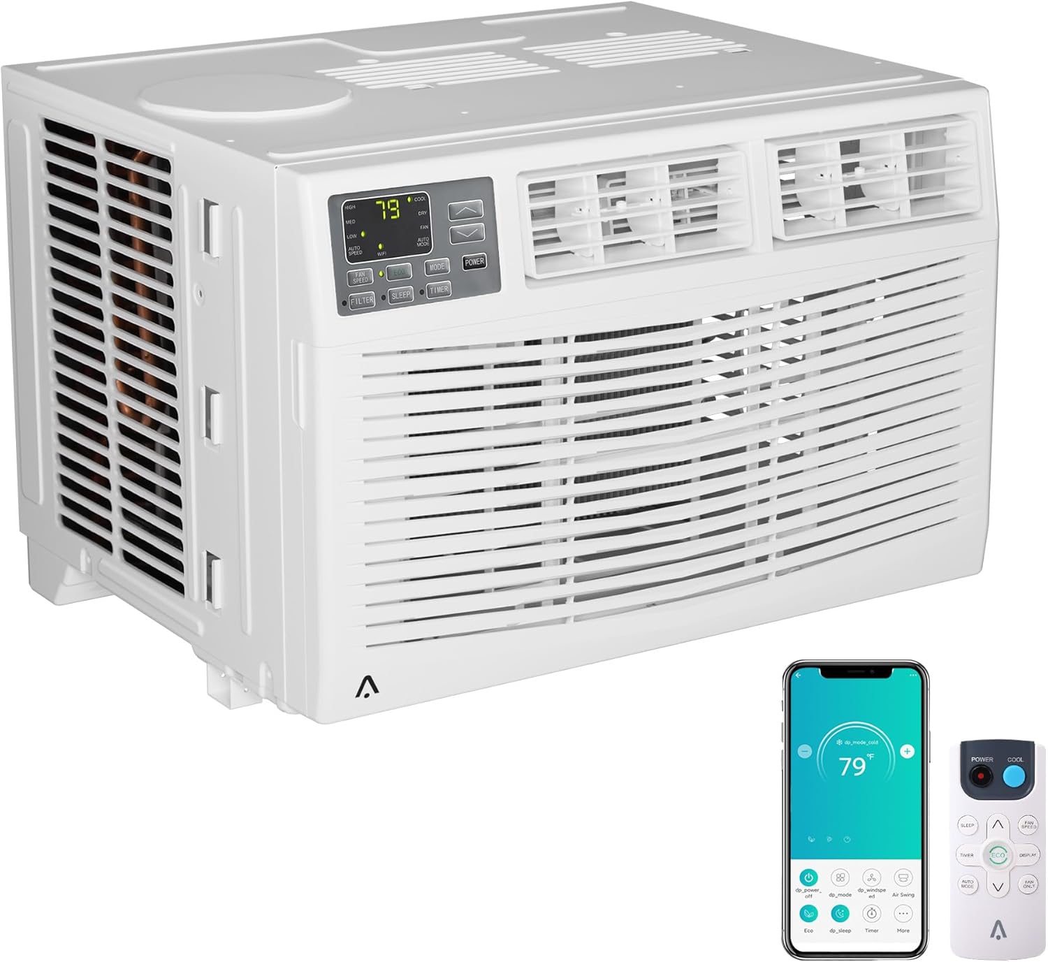 Window Air Conditioner, 8000 BTU for Rooms up to 350 Sq. Ft.- Maintains Window View & Natural Light, 3 Modes, Ultra Quiet, Energy Savings, Easy Install, White