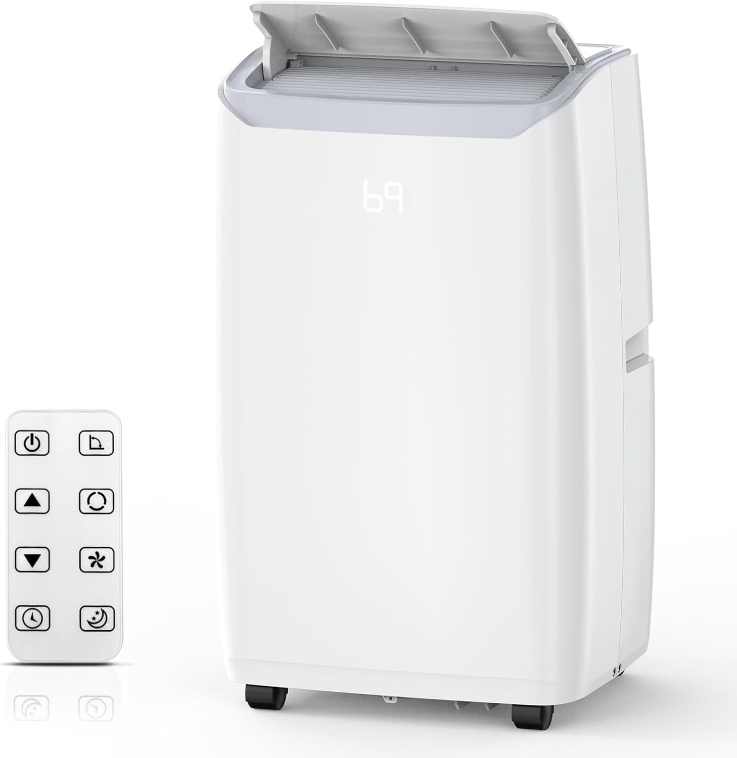 14000 BTU Portable Air Conditioners, 3-In-1 Unit Offers Fast Cooling, Dehumidification, Three-Speed Fan for Rooms Up to 750 Sq. Ft, with a 24-Hour Timer, Remote Control, and Operates Quietly