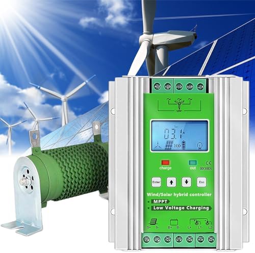 6000W/8000W Wind Solar Hybrid Charge Controller - 12V/24V/48V MPPT Regulator for Wind Turbine & Solar Power, Efficient Battery Charging for Home Use, Small Size, Boost Performance