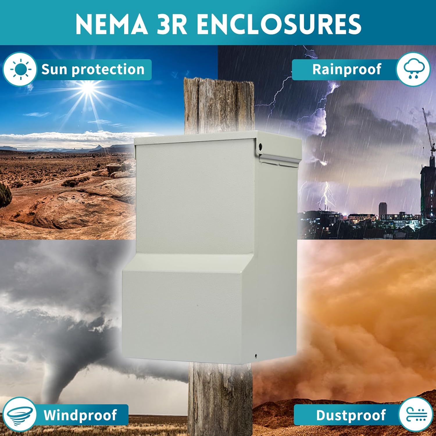 Temporary Power Outlet Panel - Prewired 50 Amp RV Outlet Box & 20 Amp GFCI Outlet, Lockable Outdoor RV Power Outlet Box, Weatherproof Breaker Box for RV Hookup Camper Travel Trailer Motorhome