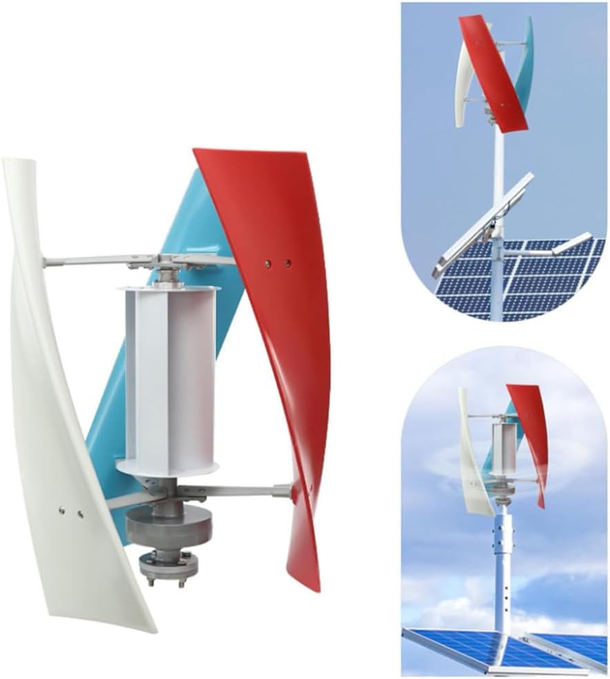 5000W Wind Turbine Generator Kit Vertical 12V 24V 48V 220V Wind Turbine Generator Kit Wind Solar System Power Generation Kit with MPPT Controller,12v