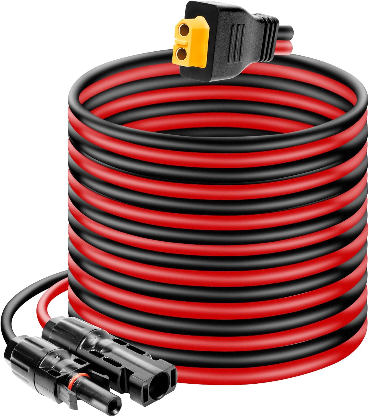 Solar Panel Connector to XT60 Connector Cable 50FT, 10AWG Solar to XT60 Charge Extension Cable XT60 (Plug Female) Cable for RV Folding Solar Panel, Portable Power Station, Solar Generator