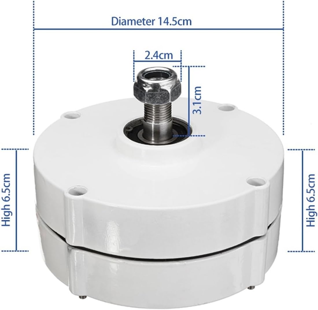 Wind Turbines, Nerator 800W 12V 24V 48V 3 Phase arless Permanent Magnet AC Alternators Use for Wind Water Turbine Engine(No Base,Single Shaft_24V)
