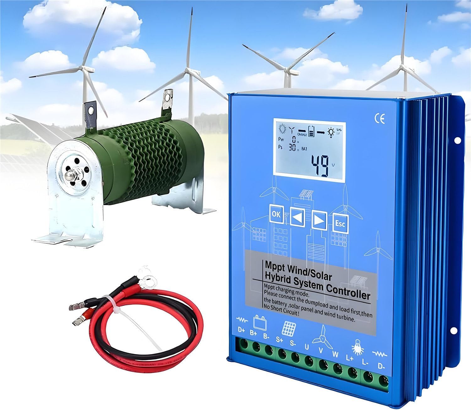 Wind Solar Hybrid Controller,12/24v /48v Battery Off Grid Controller, Solar Controller，max 15000w Wind Turbine Generator,for Power Plants, Street Lamp 48V