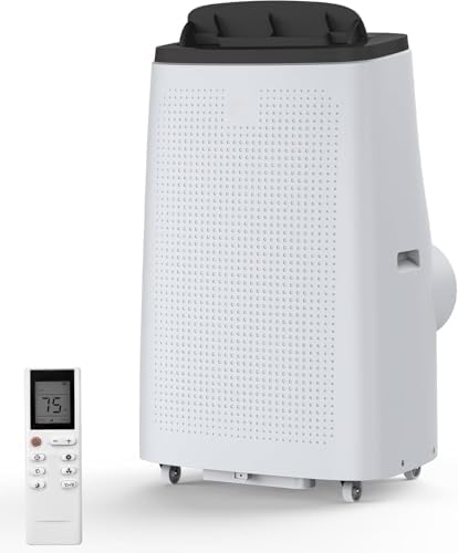 14,000 BTU Portable Air Conditioner - Cools 750 Sq.Ft, 3 in-1 (AC/Dehumidifier/Fan), Remote Control, 24-Hour Timer, Energy Efficient, Quiet Operation, Easy-Move Wheels for Home, Office, Bedroom, Dorm