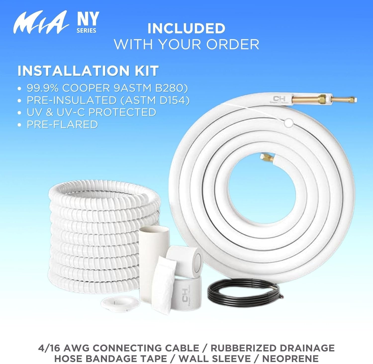 Cooper & Hunter 24,000 BTU, 230V, 17 SEER Ductless Mini Split AC/Heating System Pre-Charged Inverter Heat Pump with 16ft Installation Kit