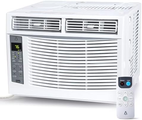 10000 BTU Window Air Conditioner, Ultra Quiet Air Conditioner Window Unit for Rooms Up to 450 Sq. Ft, Energy Efficient Indoor AC Unit With Wi-Fi, Remote Control & Reusable Filter, 115V/60Hz