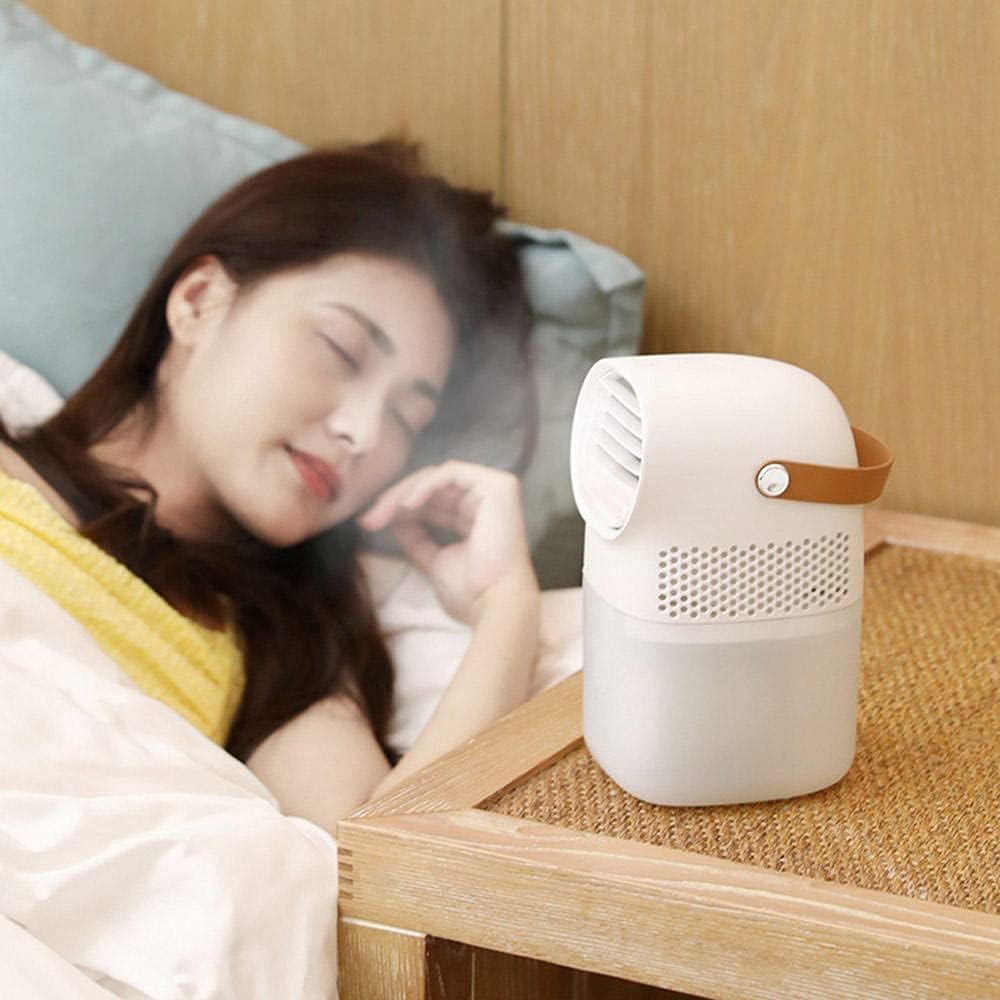USB Desktop Air Cooler Portable Air Conditioner Fan Negative Ion Air Cooling Fan for Home Office Small Desktop Air Cooler fan-White