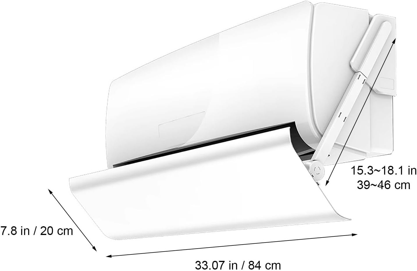 Air Conditioning Baffle, Air Conditioner Deflector of Adjustable Bracket, Air Vent Extender for Wall-Mounted AC, Prevent Direct Wind
