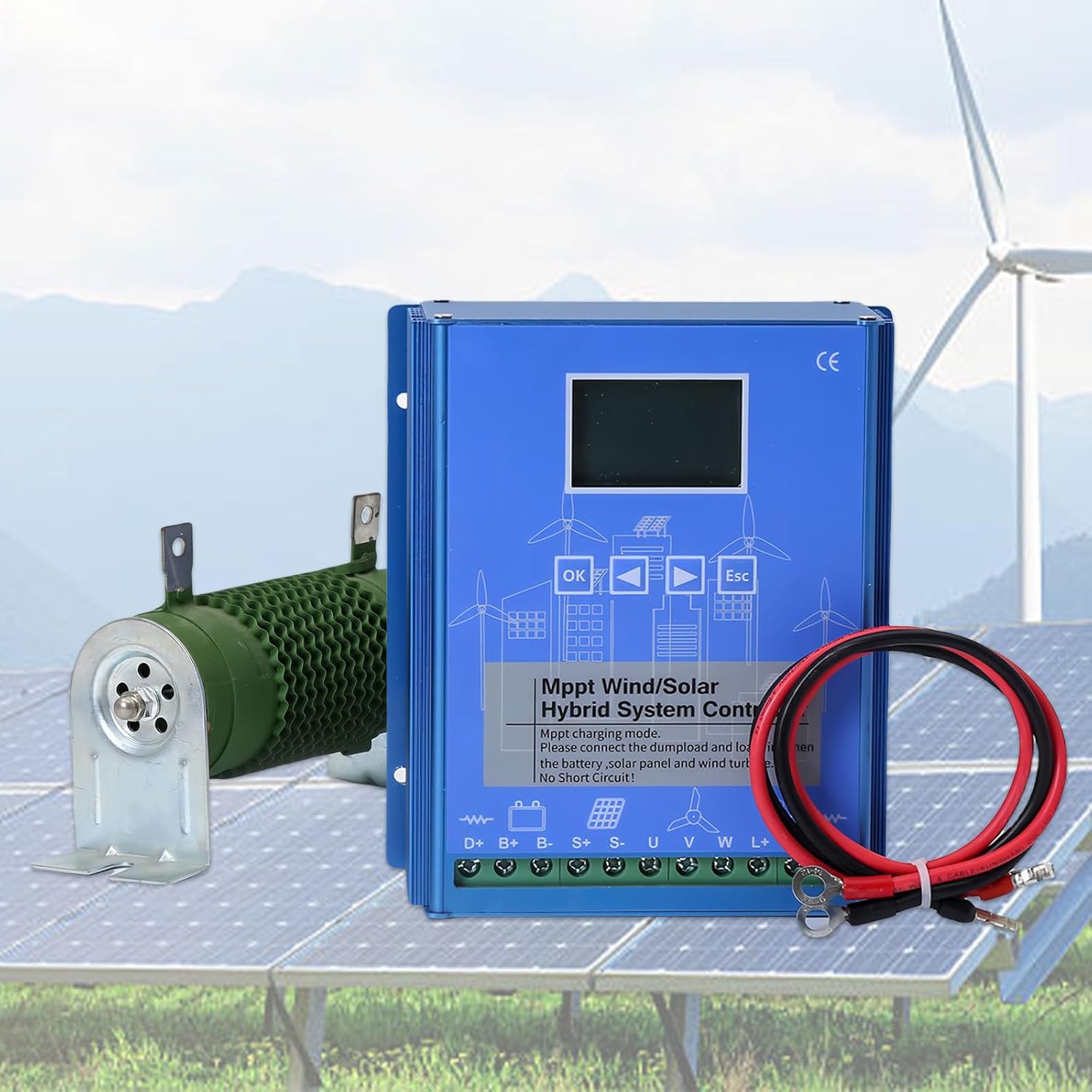 13000w Solar Controller, Hybrid Charge Controller, Mppt Solar Charge Controller 12v 24v 48v, Off-Grid Hybrid Charge Controller for Wind Turbine & Solar Panel 12V-13000W