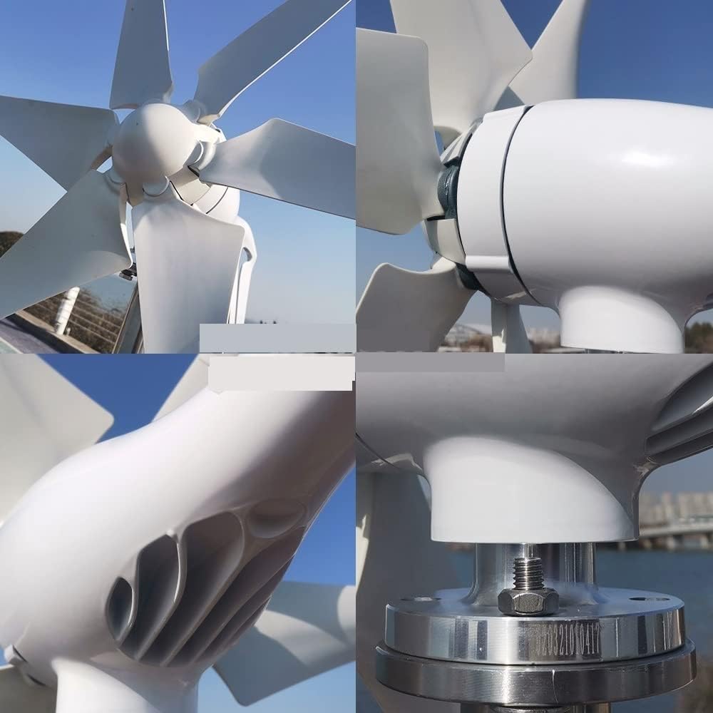 Wind Turbine, 1000W 48V Volt Energy Nylon Fiber Blade Horizontal Home Wind Turbines Wind Generator Power Wind mil with MPPT Controller(MPPT Controller,12V)