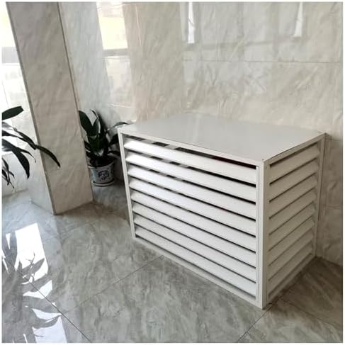 Air Conditioner Cover For Outside Unit Aluminum Air Conditioner Fence Screen Rack Air Conditioner Flower Stand For Garden Patio Waterproof Brown White Grey (Color : White, Size : 1