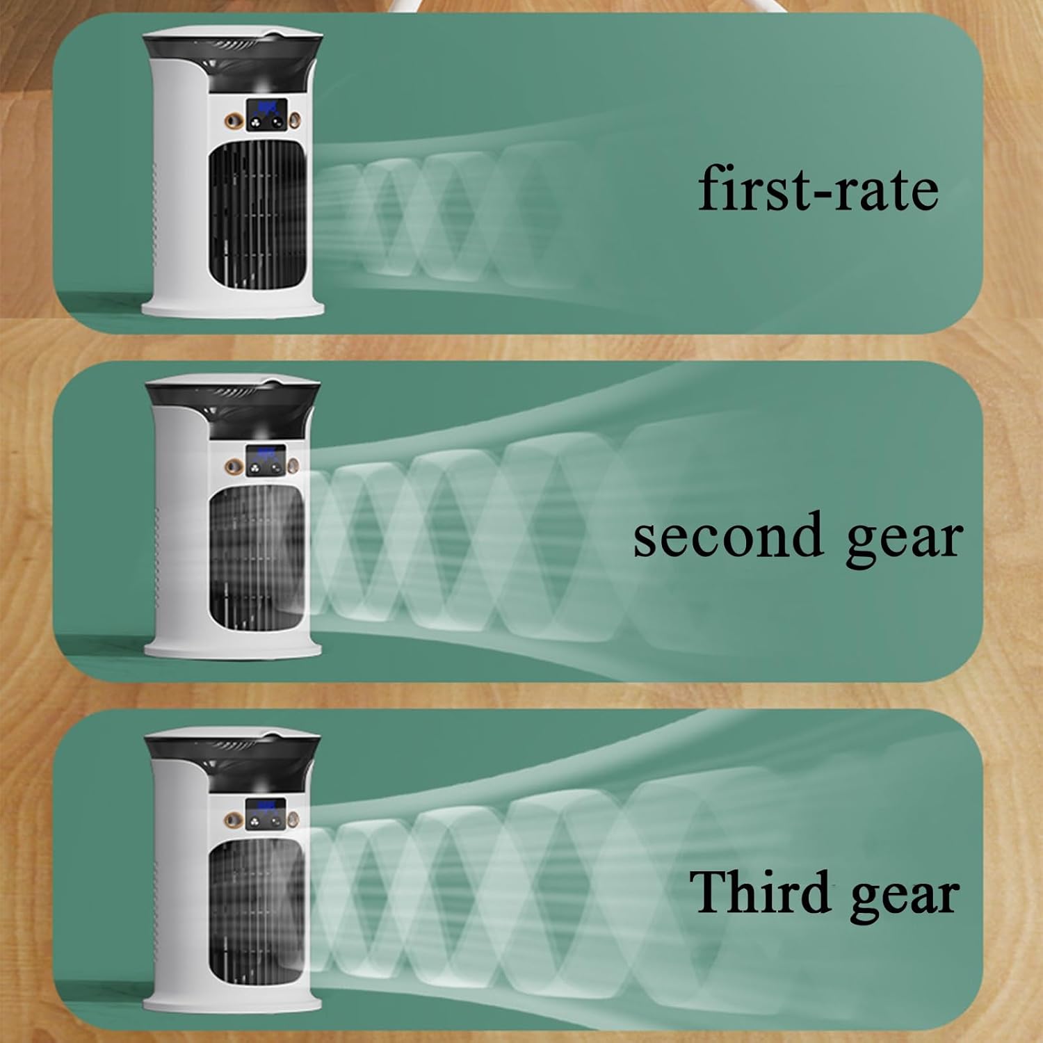 Portable Air Conditioner Ac Unit, 9” Evaporative Air Cooler, CoolingTower Fan For Bedroom, Outdoor, Indoor(Green)