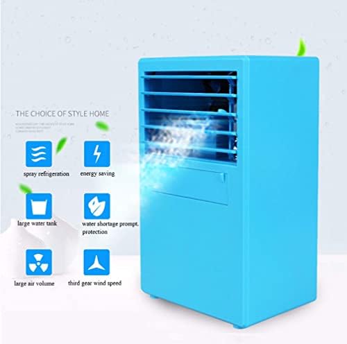 Mini Air Conditioners, Personal Mini Air Conditioner with 3-Speed, Evaporative Air Cooler, Portable Ac Unit Fan for Room, Bedroom, Office (Color : Blue)