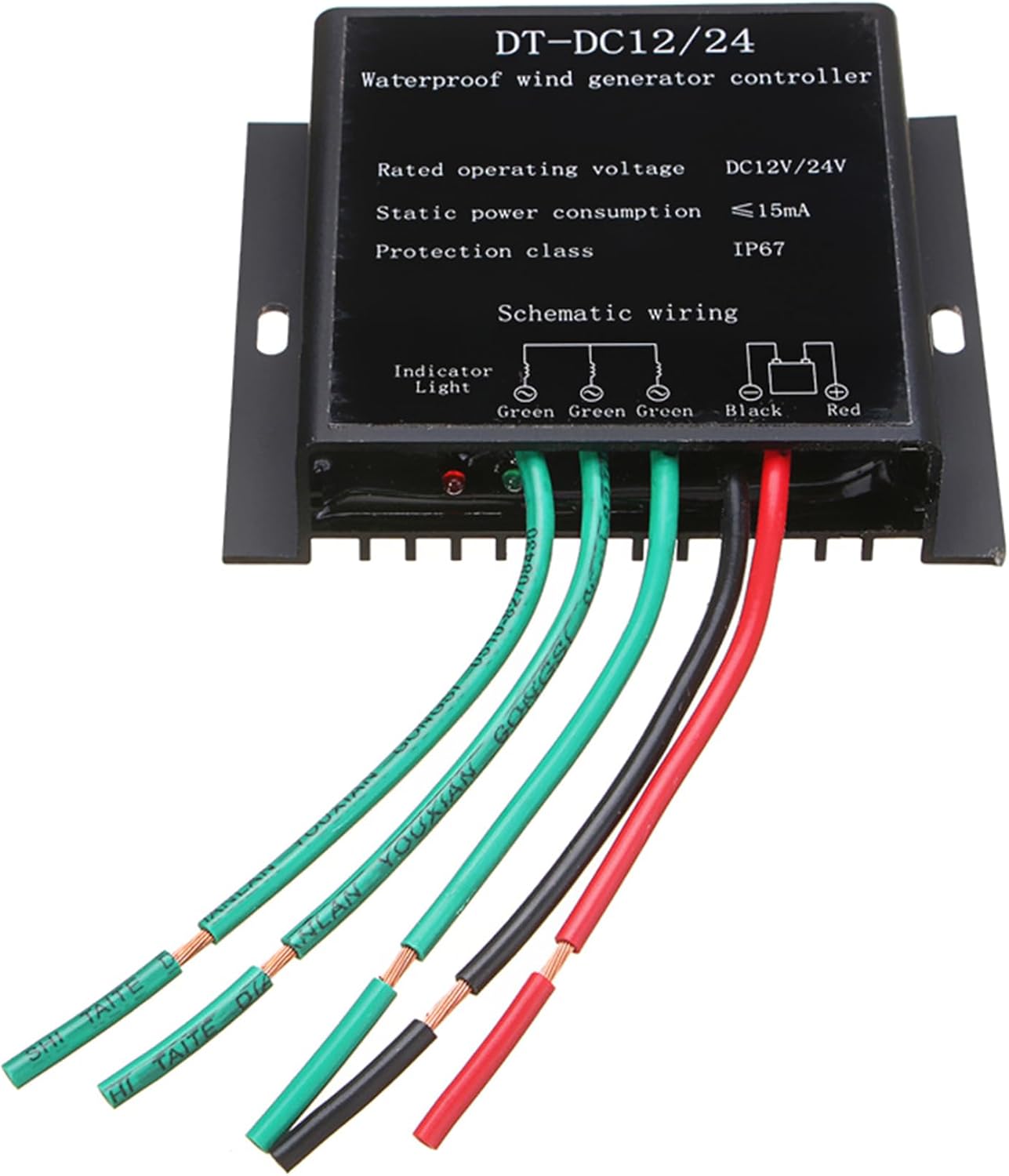 12v, 48V,Wind Turbine Controller Ip67 Waterproof 5000W MPPT Wind Turbine Charge Controller with Overcharge Protection and Display (Black 12V 24V 48V 220V)