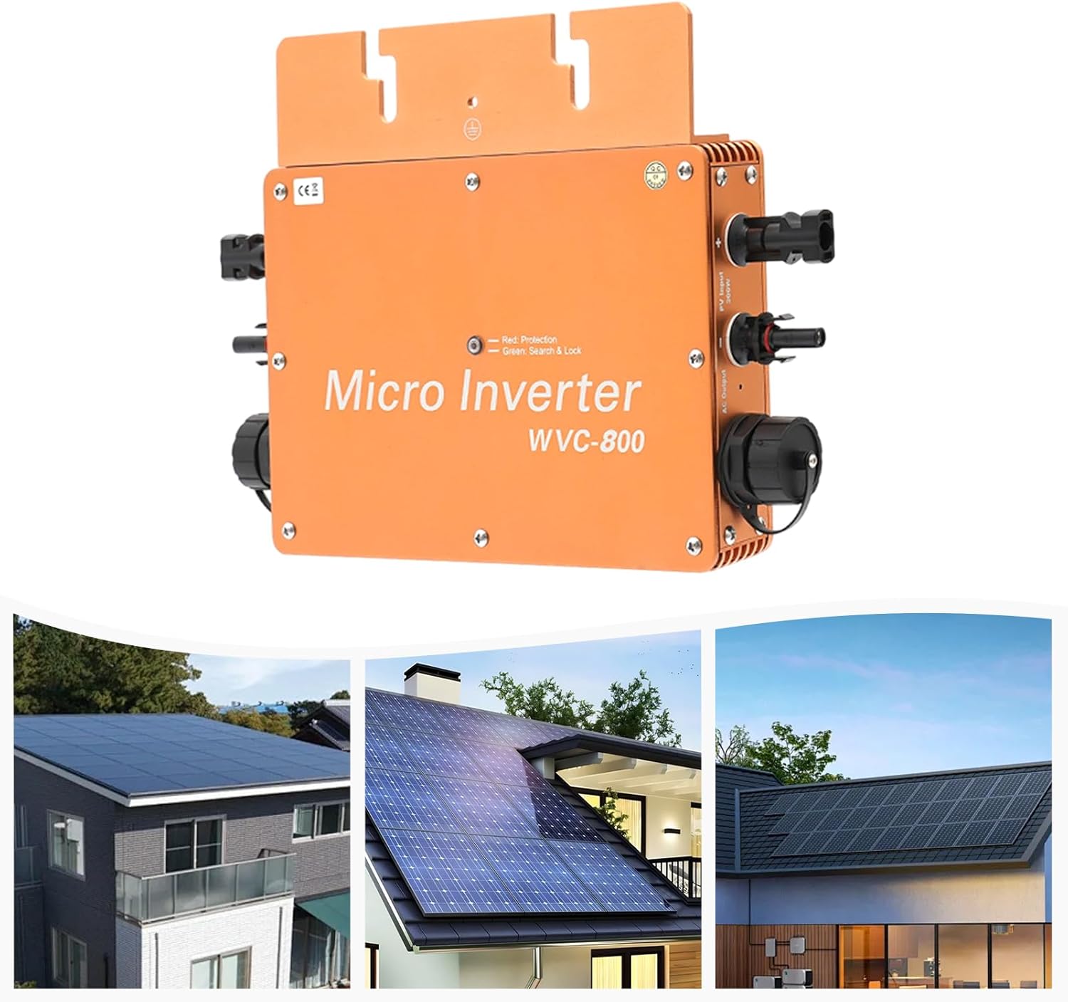 800W Solar Inverter - 120V Car Power Converter, Gold LCD Display for RV/Truck/Outdoor Emergency Power & Off-Grid Use