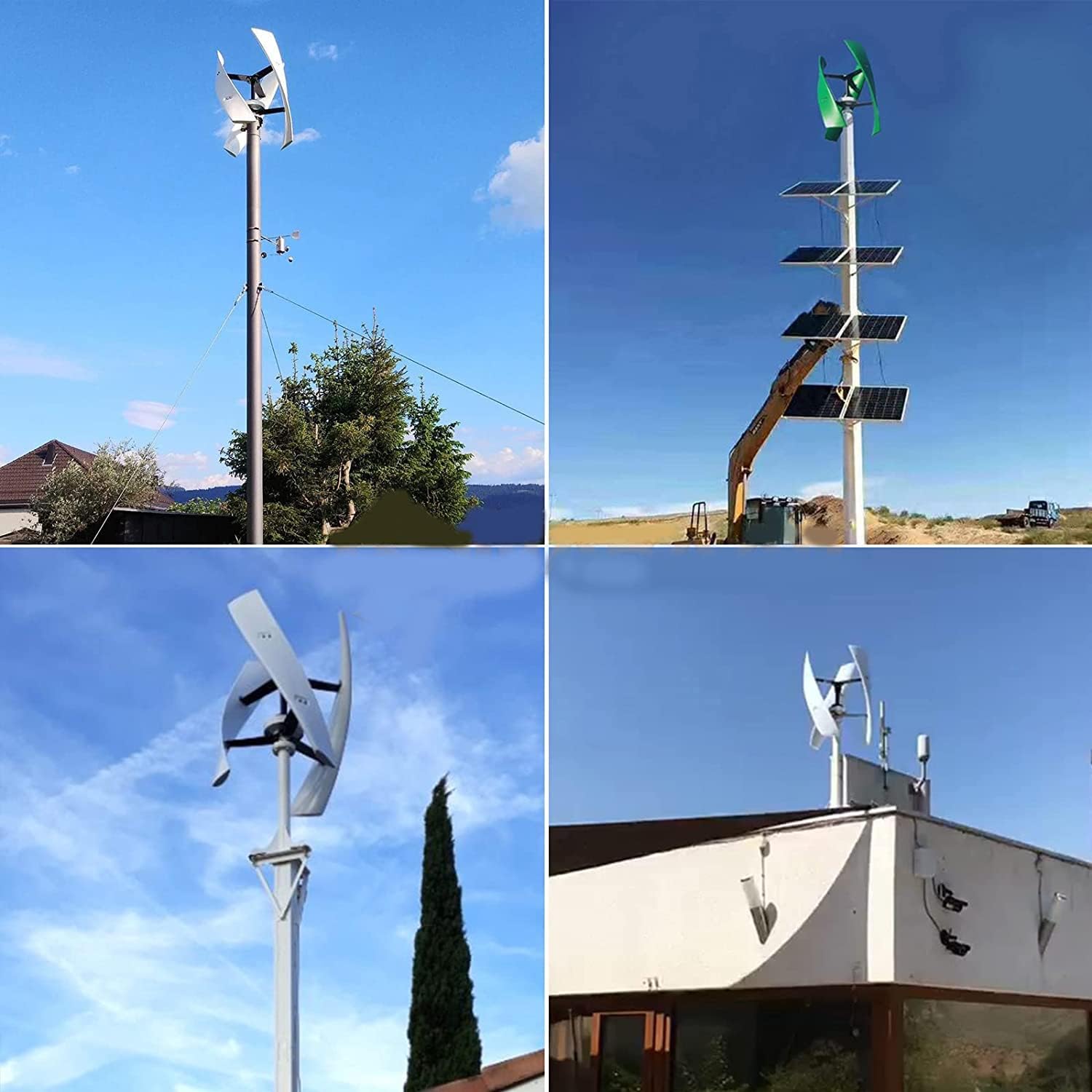 220v,3000W Wind Turbine Vertical Wind Generator Kit, 220V Windmill Generator Suit for Hybrid Solar Wind System Wind Power Generator for Marine, RV, Home