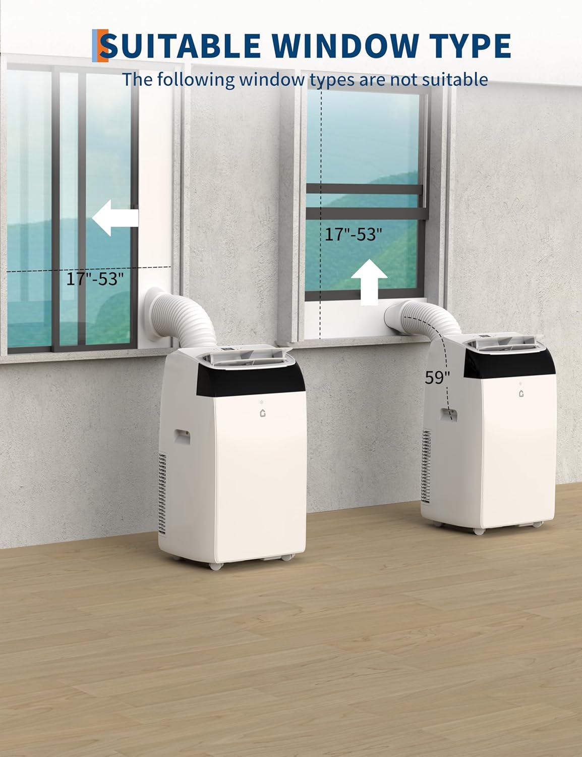 GarveeHome 12,000 BTU Portable Air Conditioner with Dehumidifier & Fan, Portable AC Units Cools up to 550 Sq. Ft., Remote Control, Auto Swing, Sleep Mode, White Top