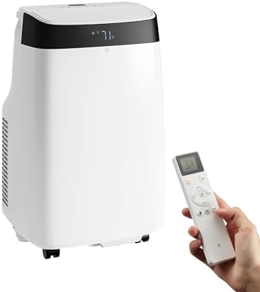 10000 BTU Portable Air Conditioner with 3-in-1 Cooling, Dehumidification, and Fan Modes,Cools up to 450 Sq. Ft., Includes Remote Control,LED Display,24-Hour Timer,and Window Mounting Kit