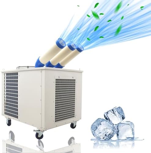 220V Commercial Portable Cooling Aircon 29,800 BTU Industrial Mobile Outdoor Spot Cooler Air Conditioner Three Columns 1550m³/h 3150W