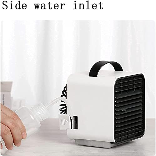 Portable Air Conditioner Fan, Mini Cooler with Large Capacity Water Tank and Fast Cooling Fan USB for Home, Office (Color : White)