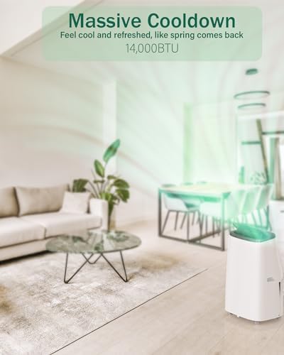 Portable Air Conditioner 14000 BTU Portable AC Unit with Remote Control, Dehumidifier - White