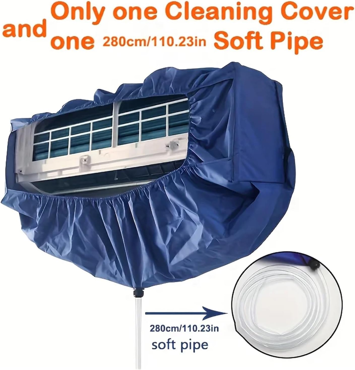 Air Conditioning Cleaning Cover: Thickened Dust Water Bag With Support Plate Cleaner Set For 9000~36000BTU Hanging AC(7pcs 120cm 47.2in)