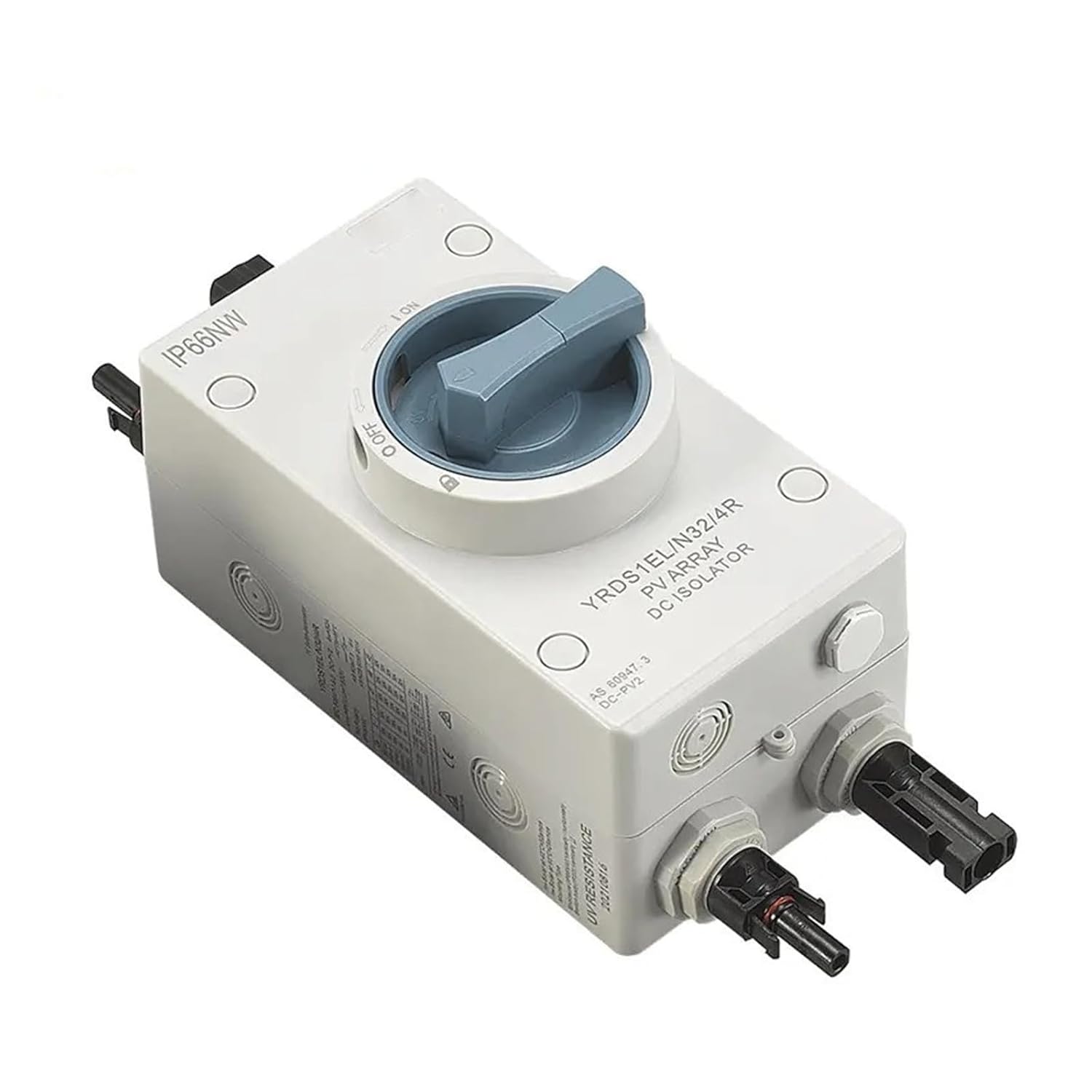 1200VDC 32A DC Isolator Switch Disconnector IP66 Solar Electrical Enclosure with 2 Pairs PV(Gold)