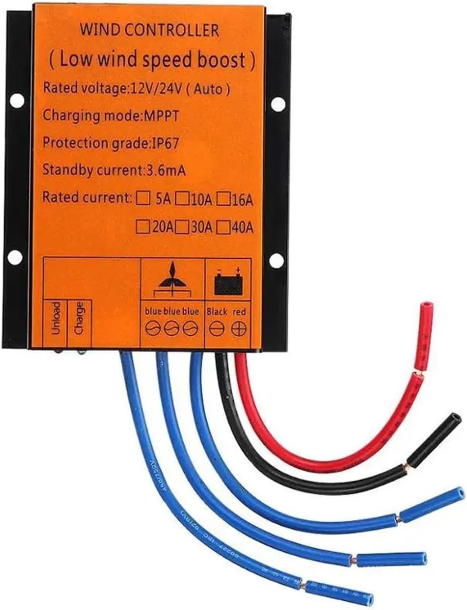 Vertical Wind Turbine 2000W 12V 24V 48V Permanent Magnet Generator with Mppt Controlle Industrial Energy(White,Without Controller_24V)